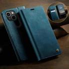 For iPhone 14 CaseMe 033 Calf Leather Lining Microfibre RFID Blocking Phone Case(Green) - 3
