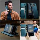 For iPhone 14 CaseMe 033 Calf Leather Lining Microfibre RFID Blocking Phone Case(Green) - 4