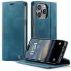 For iPhone 14 Pro CaseMe 033 Calf Leather Lining Microfibre RFID Blocking Phone Case(Green) - 1