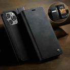 For iPhone 14 Pro Max CaseMe 033 Calf Leather Lining Microfibre RFID Blocking Phone Case(Black) - 3