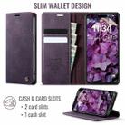 For iPhone 14 Pro Max CaseMe 033 Calf Leather Lining Microfibre RFID Blocking Phone Case(Purple) - 2