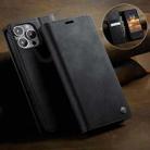 For iPhone 12 / 12 Pro CaseMe 033 Calf Leather Lining Microfibre RFID Blocking Phone Case(Black) - 3