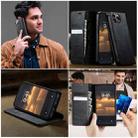 For iPhone 12 / 12 Pro CaseMe 033 Calf Leather Lining Microfibre RFID Blocking Phone Case(Black) - 4