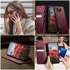 For iPhone 12 / 12 Pro CaseMe 033 Calf Leather Lining Microfibre RFID Blocking Phone Case(Red) - 4