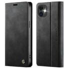 For iPhone 12 mini CaseMe 033 Calf Leather Lining Microfibre RFID Blocking Phone Case(Black) - 1