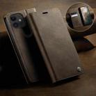For iPhone 12 mini CaseMe 033 Calf Leather Lining Microfibre RFID Blocking Phone Case(Coffee) - 3