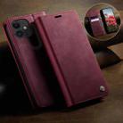 For iPhone 12 mini CaseMe 033 Calf Leather Lining Microfibre RFID Blocking Phone Case(Red) - 3