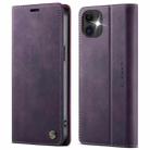 For iPhone 12 mini CaseMe 033 Calf Leather Lining Microfibre RFID Blocking Phone Case(Purple) - 1