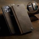 For iPhone 12 Pro Max CaseMe 033 Calf Leather Lining Microfibre RFID Blocking Phone Case(Coffee) - 3