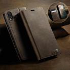 For iPhone XR CaseMe 033 Calf Leather Lining Microfibre RFID Blocking Phone Case(Coffee) - 3