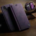For iPhone XR CaseMe 033 Calf Leather Lining Microfibre RFID Blocking Phone Case(Purple) - 3