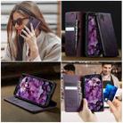 For iPhone XR CaseMe 033 Calf Leather Lining Microfibre RFID Blocking Phone Case(Purple) - 4
