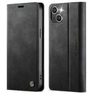 For iPhone 13 mini CaseMe 033 Calf Leather Lining Microfibre RFID Blocking Phone Case(Black) - 1