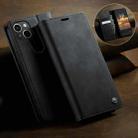 For iPhone 13 mini CaseMe 033 Calf Leather Lining Microfibre RFID Blocking Phone Case(Black) - 3