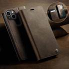 For iPhone 13 mini CaseMe 033 Calf Leather Lining Microfibre RFID Blocking Phone Case(Coffee) - 3