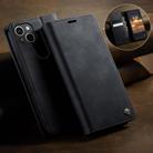 For iPhone 13 CaseMe 033 Calf Leather Lining Microfibre RFID Blocking Phone Case(Black) - 3