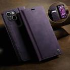 For iPhone 13 CaseMe 033 Calf Leather Lining Microfibre RFID Blocking Phone Case(Purple) - 3