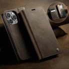 For iPhone 13 Pro CaseMe 033 Calf Leather Lining Microfibre RFID Blocking Phone Case(Coffee) - 3