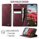 For iPhone 13 Pro CaseMe 033 Calf Leather Lining Microfibre RFID Blocking Phone Case(Red) - 2