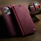 For iPhone 13 Pro CaseMe 033 Calf Leather Lining Microfibre RFID Blocking Phone Case(Red) - 3