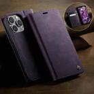 For iPhone 13 Pro CaseMe 033 Calf Leather Lining Microfibre RFID Blocking Phone Case(Purple) - 3