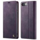 For iPhone SE 2022 / 8 / 7 CaseMe 033 Calf Leather Lining Microfibre RFID Blocking Phone Case(Purple) - 1