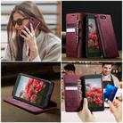 For iPhone 7 Plus / 8 Plus CaseMe 033 Calf Leather Lining Microfibre RFID Blocking Phone Case(Red) - 4