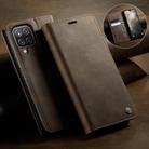 For Samsung Galaxy A12 5G CaseMe 033 Calf Leather Lining Microfibre RFID Blocking Phone Case(Coffee) - 3
