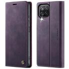 For Samsung Galaxy A12 5G CaseMe 033 Calf Leather Lining Microfibre RFID Blocking Phone Case(Purple) - 1
