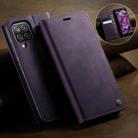 For Samsung Galaxy A12 5G CaseMe 033 Calf Leather Lining Microfibre RFID Blocking Phone Case(Purple) - 3
