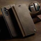 For Samsung Galaxy A15 CaseMe 033 Calf Leather Lining Microfibre RFID Blocking Phone Case(Coffee) - 3