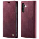 For Samsung Galaxy A15 CaseMe 033 Calf Leather Lining Microfibre RFID Blocking Phone Case(Red) - 1