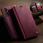 For Samsung Galaxy A15 CaseMe 033 Calf Leather Lining Microfibre RFID Blocking Phone Case(Red) - 3