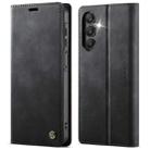 For Samsung Galaxy A16 5G CaseMe 033 Calf Leather Lining Microfibre RFID Blocking Phone Case(Black) - 1