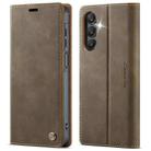 For Samsung Galaxy A16 5G CaseMe 033 Calf Leather Lining Microfibre RFID Blocking Phone Case(Coffee) - 1