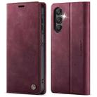 For Samsung Galaxy A16 5G CaseMe 033 Calf Leather Lining Microfibre RFID Blocking Phone Case(Red) - 1