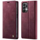 For Samsung Galaxy A23 / M23 CaseMe 033 Calf Leather Lining Microfibre RFID Blocking Phone Case(Red) - 1