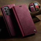 For Samsung Galaxy A23 / M23 CaseMe 033 Calf Leather Lining Microfibre RFID Blocking Phone Case(Red) - 3