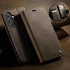 For Samsung Galaxy A24 4G CaseMe 033 Calf Leather Lining Microfibre RFID Blocking Phone Case(Coffee) - 3