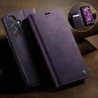 For Samsung Galaxy A24 4G CaseMe 033 Calf Leather Lining Microfibre RFID Blocking Phone Case(Purple) - 3