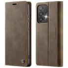 For Samsung Galaxy A33 5G CaseMe 033 Calf Leather Lining Microfibre RFID Blocking Phone Case(Coffee) - 1