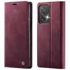 For Samsung Galaxy A33 5G CaseMe 033 Calf Leather Lining Microfibre RFID Blocking Phone Case(Red) - 1
