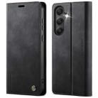 For Samsung Galaxy A34 5G CaseMe 033 Calf Leather Lining Microfibre RFID Blocking Phone Case(Black) - 1