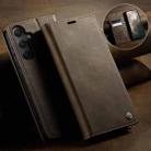 For Samsung Galaxy A34 5G CaseMe 033 Calf Leather Lining Microfibre RFID Blocking Phone Case(Coffee) - 3