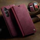 For Samsung Galaxy A34 5G CaseMe 033 Calf Leather Lining Microfibre RFID Blocking Phone Case(Red) - 3