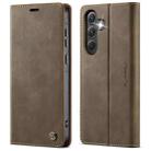 For Samsung Galaxy A35 5G CaseMe 033 Calf Leather Lining Microfibre RFID Blocking Phone Case(Coffee) - 1