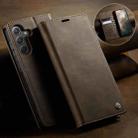 For Samsung Galaxy A35 5G CaseMe 033 Calf Leather Lining Microfibre RFID Blocking Phone Case(Coffee) - 3