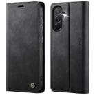 For Samsung Galaxy A36 5G CaseMe 033 Calf Leather Lining Microfibre RFID Blocking Phone Case(Black) - 1