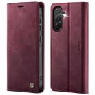 For Samsung Galaxy A36 5G CaseMe 033 Calf Leather Lining Microfibre RFID Blocking Phone Case(Red) - 1