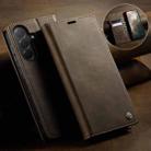 For Samsung Galaxy A56 5G CaseMe 033 Calf Leather Lining Microfibre RFID Blocking Phone Case(Coffee) - 3